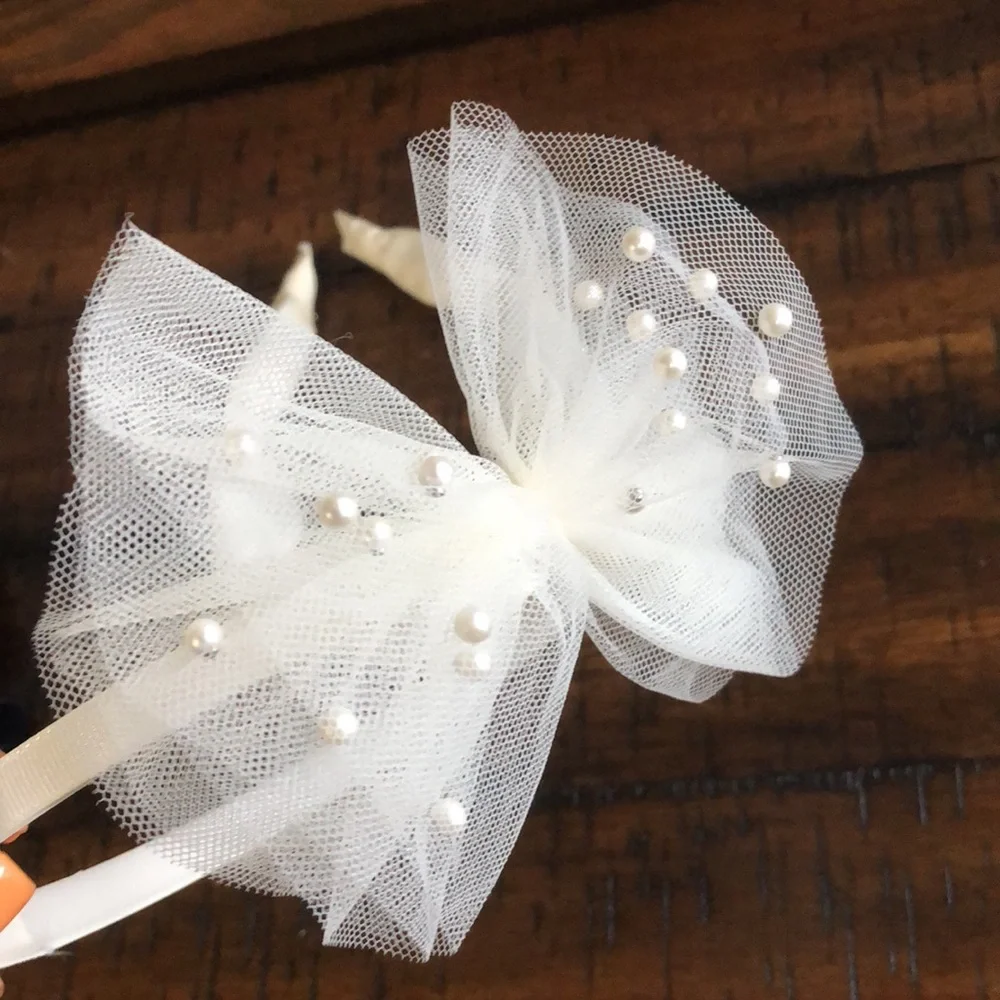 Cream Headbands with Pearls